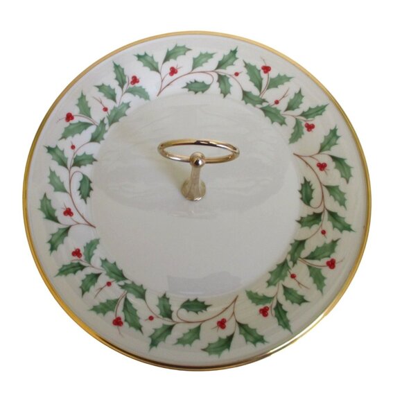 Lenox Holiday Dimension Collection Tray With Center Handle - Vintage Serveware - Picture 2 of 6
